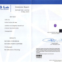 3.03 Ct. Purple Sapphire from Ceylon (Sri Lanka) Scan Report