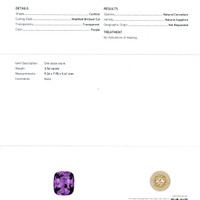 3.56 Ct. Purple Sapphire from Ceylon (Sri Lanka) Scan Report