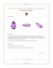 4.12 Ct. Pinkish Purple Sapphire from Ceylon (Sri Lanka) Appraisal