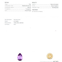 4.12 Ct. Pinkish Purple Sapphire from Ceylon (Sri Lanka) Scan Report