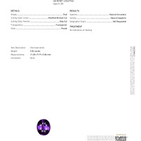 5.04 Ct. Purple Sapphire from Ceylon (Sri Lanka) Scan Report