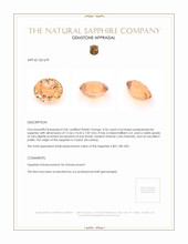 8.56 Ct. Padparadscha Sapphire from Ceylon (Sri Lanka) Appraisal