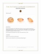 8.56 Ct. Padparadscha Sapphire from Ceylon (Sri Lanka) Appraisal