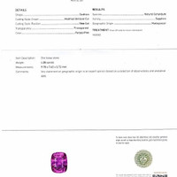 4.05 Ct. Purplish Pink Sapphire from Madagascar Scan Report