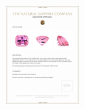 3.06 Ct. Pink Sapphire from Ceylon (Sri Lanka) Appraisal