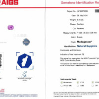 3.05 Ct. Purplish Pink Sapphire from Madagascar Scan Report