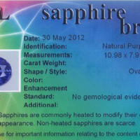 3.99 Ct. Purple Sapphire from Madagascar Scan Report