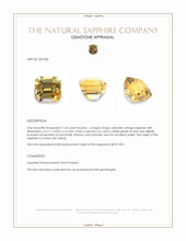 1.05 Ct. Yellowish Orange Sapphire from Ceylon (Sri Lanka) Appraisal