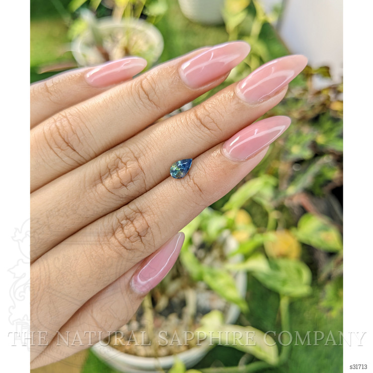 0.74 Ct. Bi Color Sapphire from Ceylon (Sri Lanka)