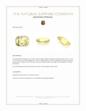 1.05 Ct. Yellow Sapphire from Ceylon (Sri Lanka) Appraisal