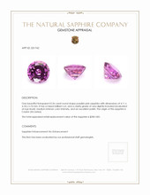 0.36 Ct. Purplish Pink Sapphire from Ceylon (Sri Lanka) Appraisal