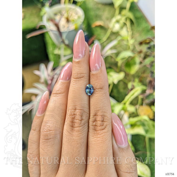 1.08 Ct. Greenish Blue Sapphire from Ceylon (Sri Lanka)