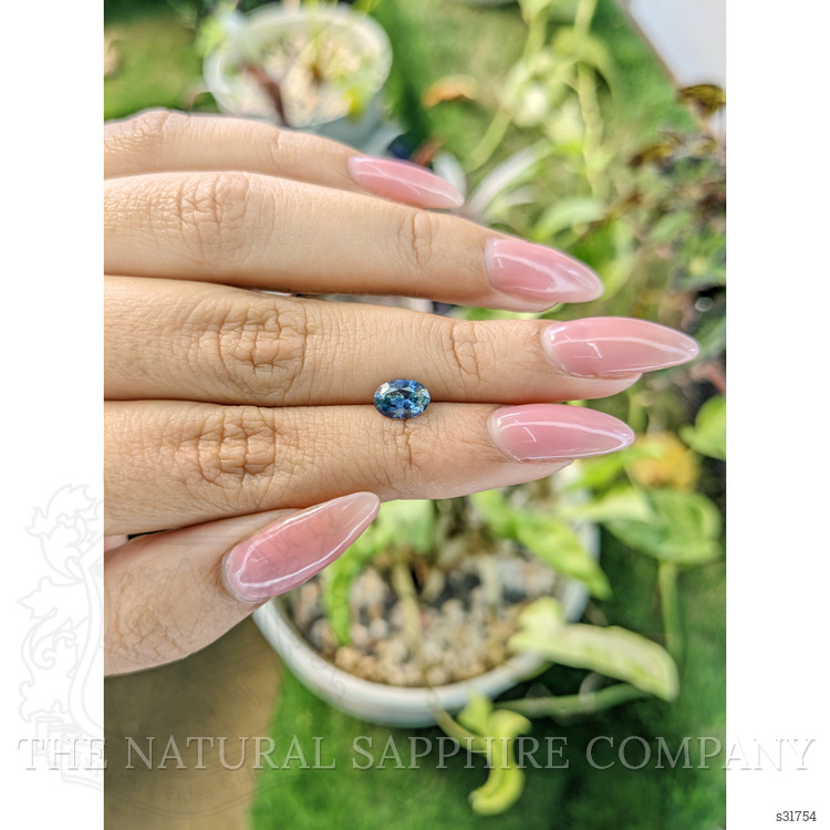 1.08 Ct. Greenish Blue Sapphire from Ceylon (Sri Lanka)