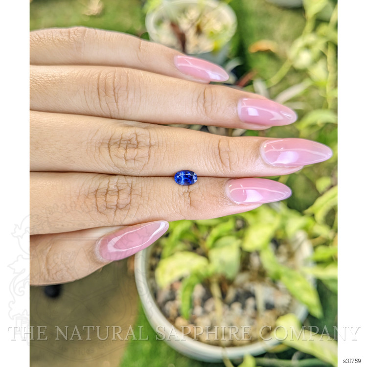 0.77 Ct. Blue Sapphire from Ceylon (Sri Lanka)