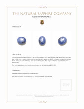 3.59 Ct. Blue Star Sapphire from Burma (Myanmar) Appraisal