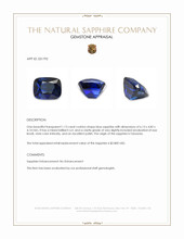1.13 Ct. Blue Sapphire from Tanzania Appraisal