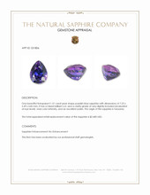 1.51 Ct. Purplish Blue Sapphire from Tanzania Appraisal