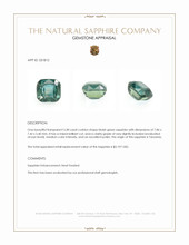 3.38 Ct. Bluish Green Sapphire from Tanzania Appraisal