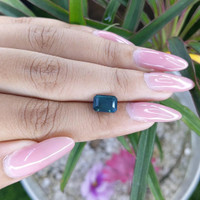 2.60 Ct. Bluish Green Sapphire from Tanzania Life Style