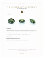 2.08 Ct. Bluish Green Sapphire from Tanzania Appraisal