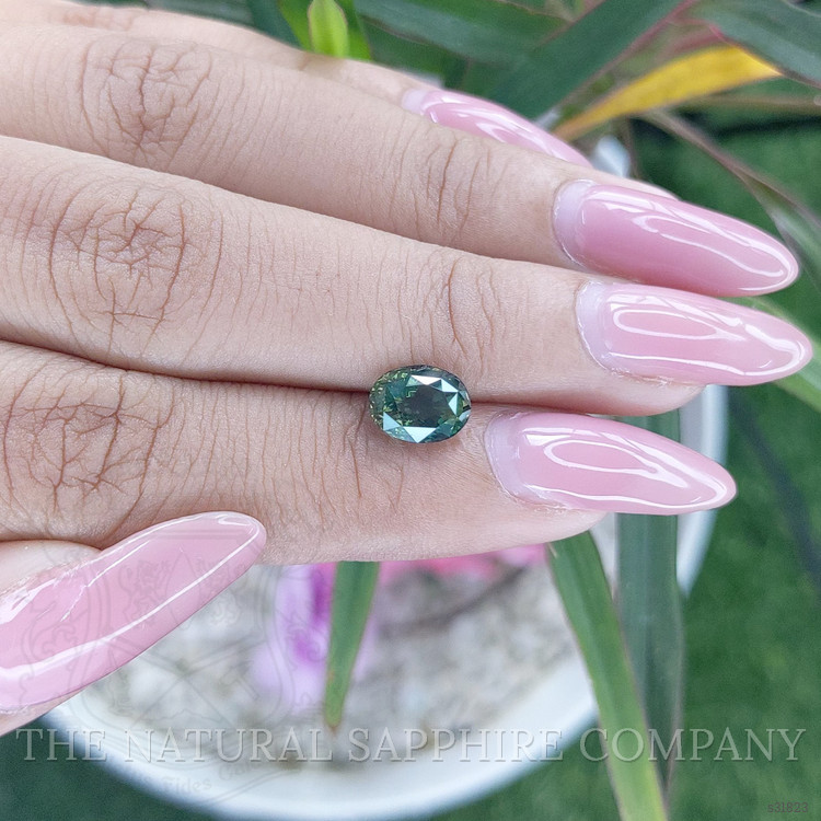 2.08 Ct. Bluish Green Sapphire from Tanzania