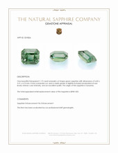 1.73 Ct. Green Sapphire from Tanzania Appraisal