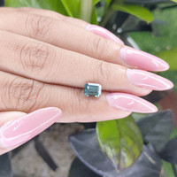 1.55 Ct. Bluish Green Sapphire from Madagascar Life Style