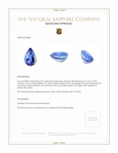 6.03 Ct. Blue Sapphire from Ceylon (Sri Lanka) Appraisal