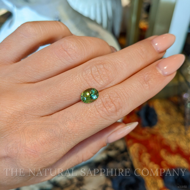 2.02 Ct. Yellowish Green Sapphire from Ceylon (Sri Lanka)