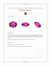 3.02 Ct. Purplish Pink Sapphire from Ceylon (Sri Lanka) Appraisal