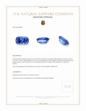 0.64 Ct. Blue Sapphire from Ceylon (Sri Lanka) Appraisal