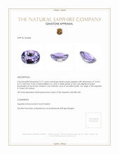 3.77 Ct. Bluish Purple Sapphire from Ceylon (Sri Lanka) Appraisal