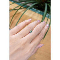 0.76 Ct. Greenish Blue Sapphire from Madagascar Life Style