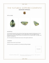 0.68 Ct. Bluish Green Sapphire from Madagascar Appraisal