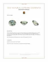 0.36 Ct. Bluish Green Sapphire from Madagascar Appraisal