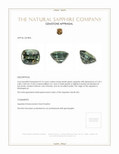 0.74 Ct. Bluish Green Sapphire from Madagascar Appraisal