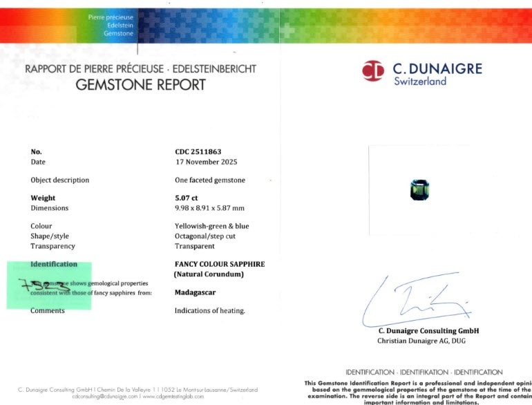 5.07 Ct. Bi Color Sapphire from Madagascar