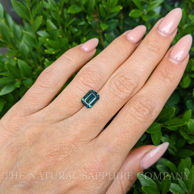2.56 Ct. Bluish Green Sapphire from Ceylon (Sri Lanka)