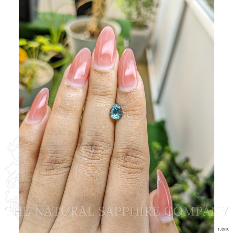 1.24 Ct. Bluish Green Sapphire from Ceylon (Sri Lanka)