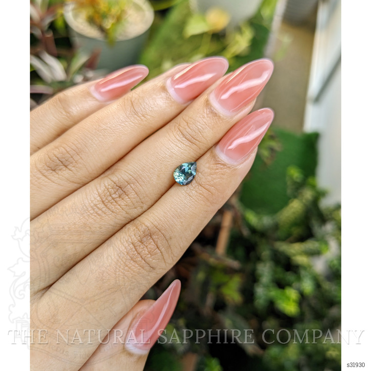 1.24 Ct. Bluish Green Sapphire from Ceylon (Sri Lanka)