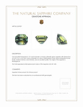 1.22 Ct. Yellowish Green Sapphire from Madagascar Appraisal