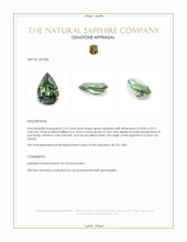 1.07 Ct. Green Sapphire from Ceylon (Sri Lanka) Appraisal