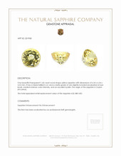 1.60 Ct. Yellow Sapphire from Ceylon (Sri Lanka) Appraisal