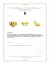 1.11 Ct. Yellow Sapphire from Ceylon (Sri Lanka) Appraisal