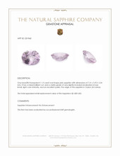 1.13 Ct. Pink Sapphire from Ceylon (Sri Lanka) Appraisal