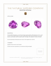 1.14 Ct. Purple Sapphire from Ceylon (Sri Lanka) Appraisal