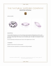 1.24 Ct. Pinkish Purple Sapphire from Ceylon (Sri Lanka) Appraisal