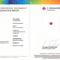 3.03 Ct. Padparadscha Sapphire from Ceylon (Sri Lanka) Scan Report
