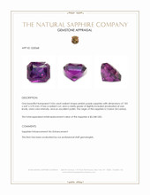 3.06 Ct. Pinkish Purple Sapphire from Ceylon (Sri Lanka) Appraisal