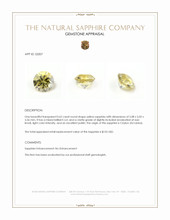 0.62 Ct. Yellow Sapphire from Ceylon (Sri Lanka) Appraisal